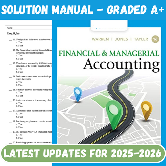 Financial and Managerial Accounting 16th Edition By Warren