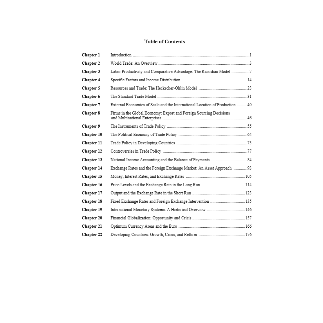 Solution Manual For International Economics: Theory and Policy, 12th Edition By Krugman