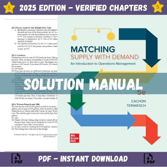 Matching Supply with Demand An Introduction to Operations Management