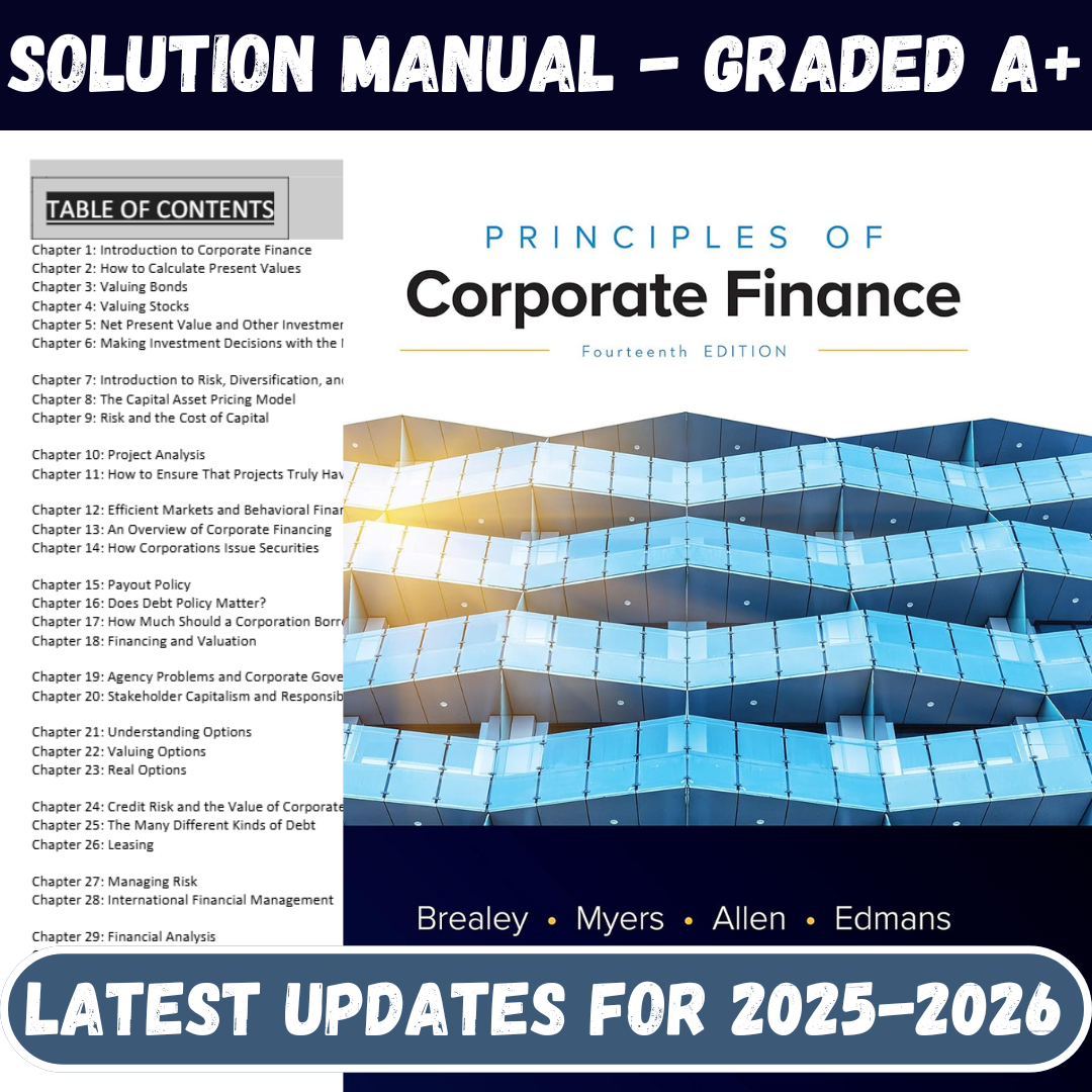 Principles of Corporate Finance 14th Edition By Brealey