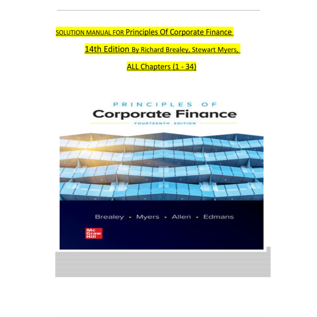 Solution Manual For Principles of Corporate Finance 14th Edition By Brealey