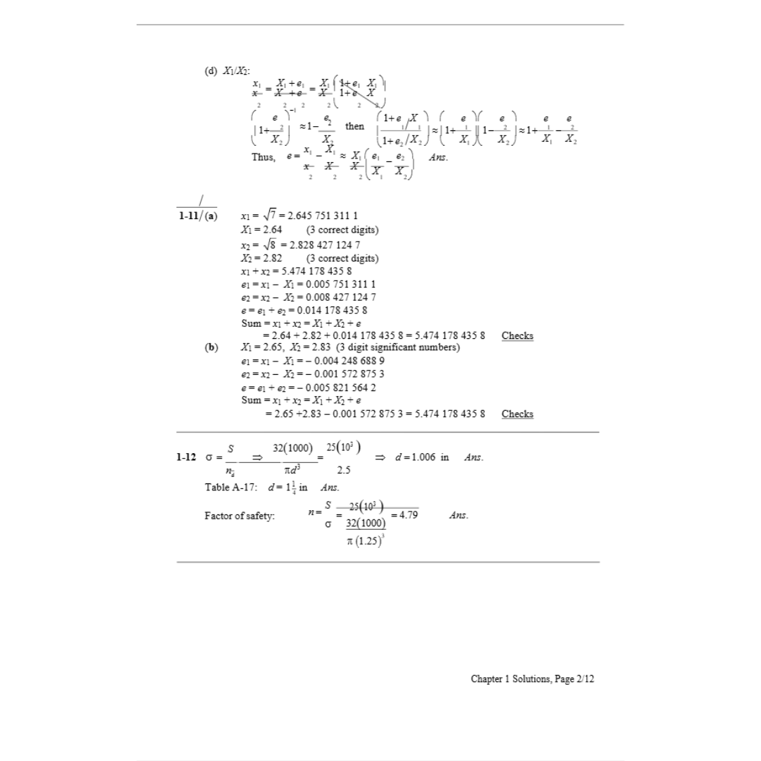 Solution Manual For Shigley’s Mechanical Engineering Design 11th Edition By Budynas