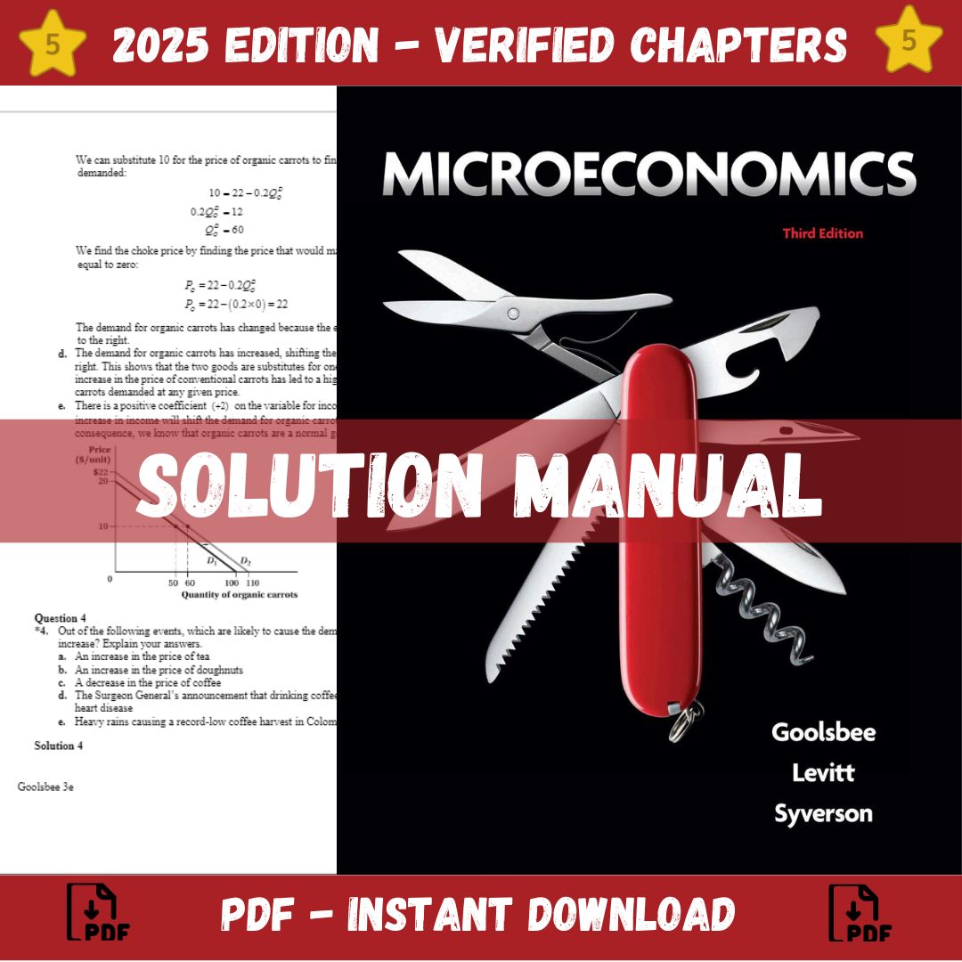 Solution Manual - Microeconomics 3rd Editio (Goolsbee, 2020)