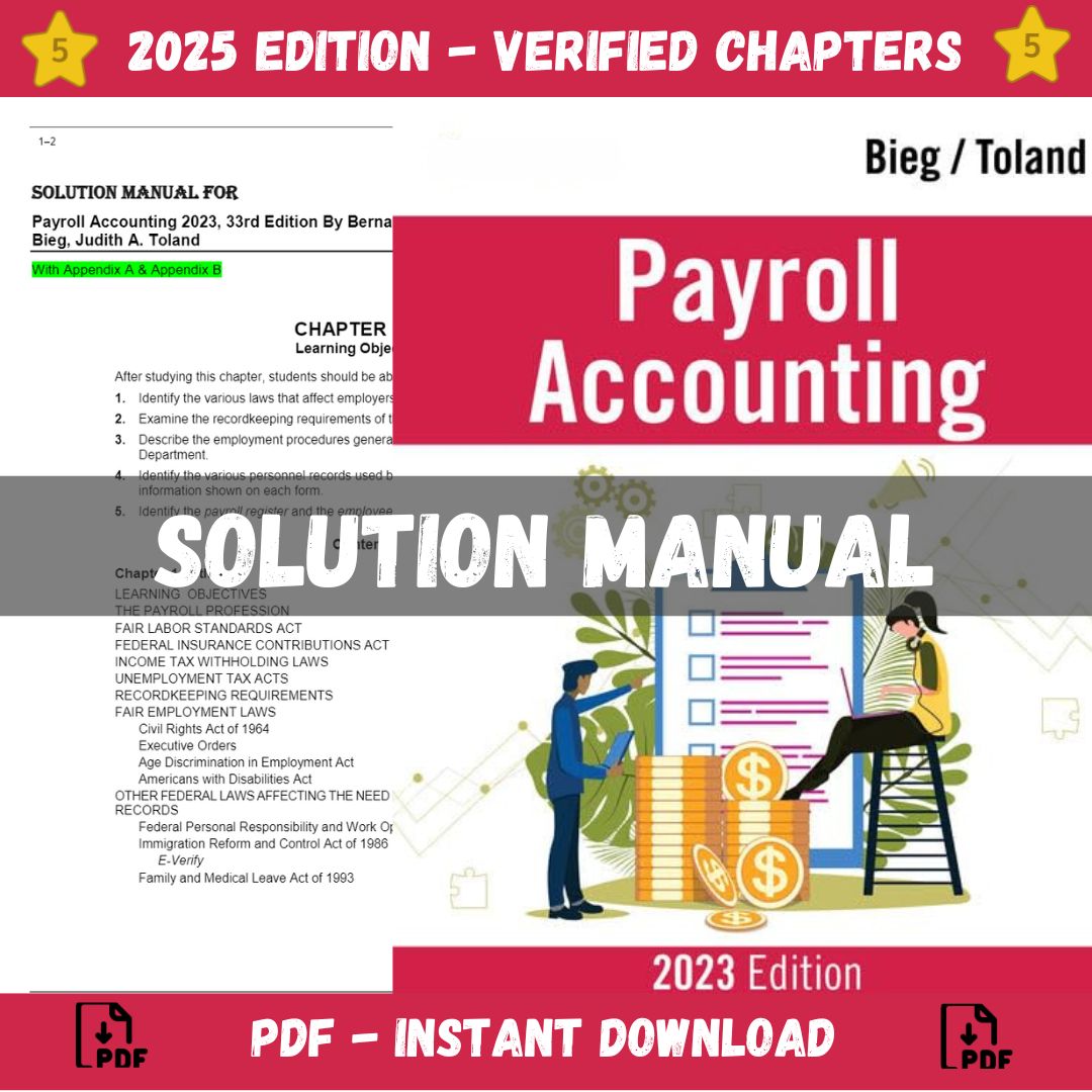 Solution Manual - Payroll Accounting 2023 33rd Edition (Bieg, 2023)