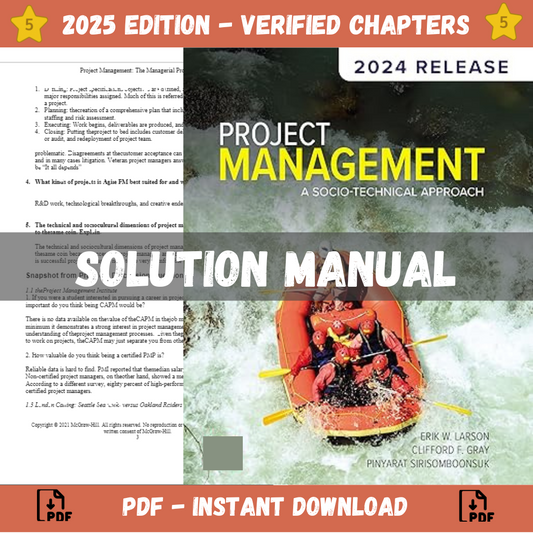 Solution Manual - Project Management The Managerial Process 8th Edition (Larson, 2021)