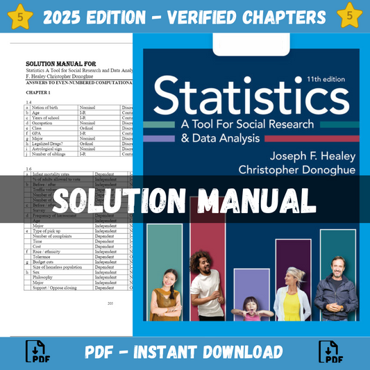 Solution Manual - Statistics A Tool for Social Research and Data Analysis 11th Edition (Healey, 2020)Solution Manual - Statistics A Tool for Social Research and Data Analysis 11th Edition (Healey, 2020)