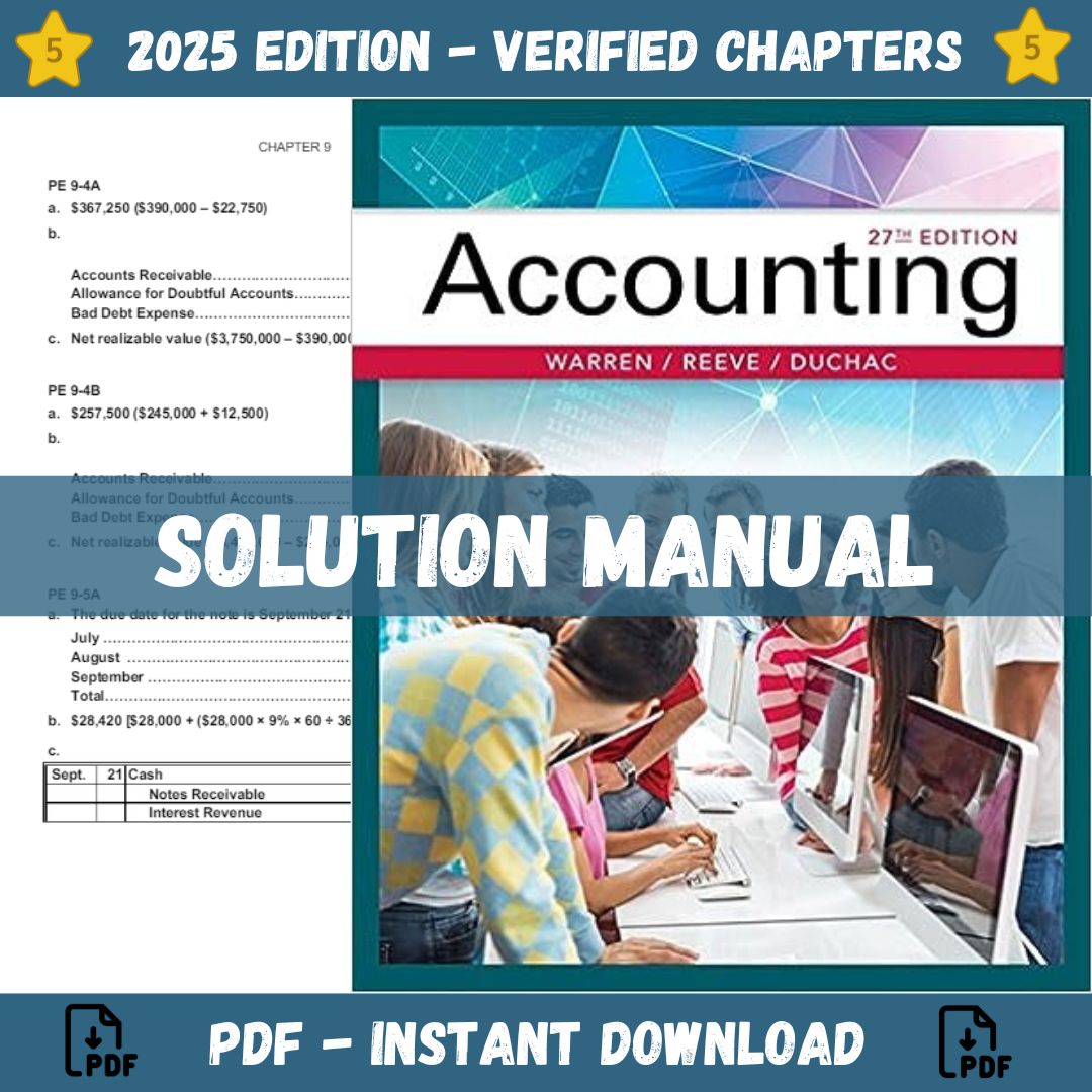 Solution Manual -for Accounting 27th Edition 2025