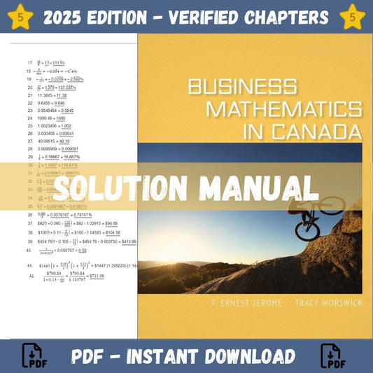 Solution Manual - for Business Mathematics In Canada 10th Edition (Jerome, 2021)