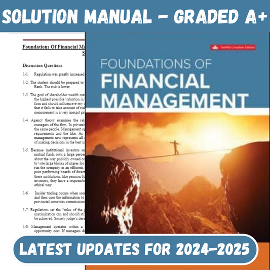 Solution Manual for Foundations Of Financial Management 12th Canadian Edition by Short